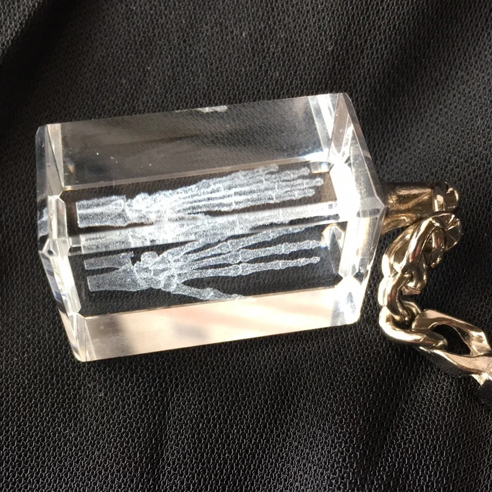 3D Crystal Hand Joint Structure Keychain with Protective Case